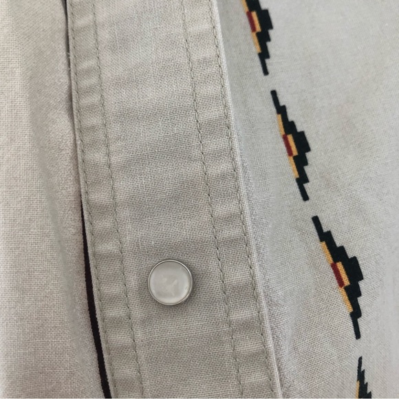 Wrangler Vintage Aztec Pearl Snap Button Up Western Short Sleeve Shirt 2XT - Picture 5 of 14